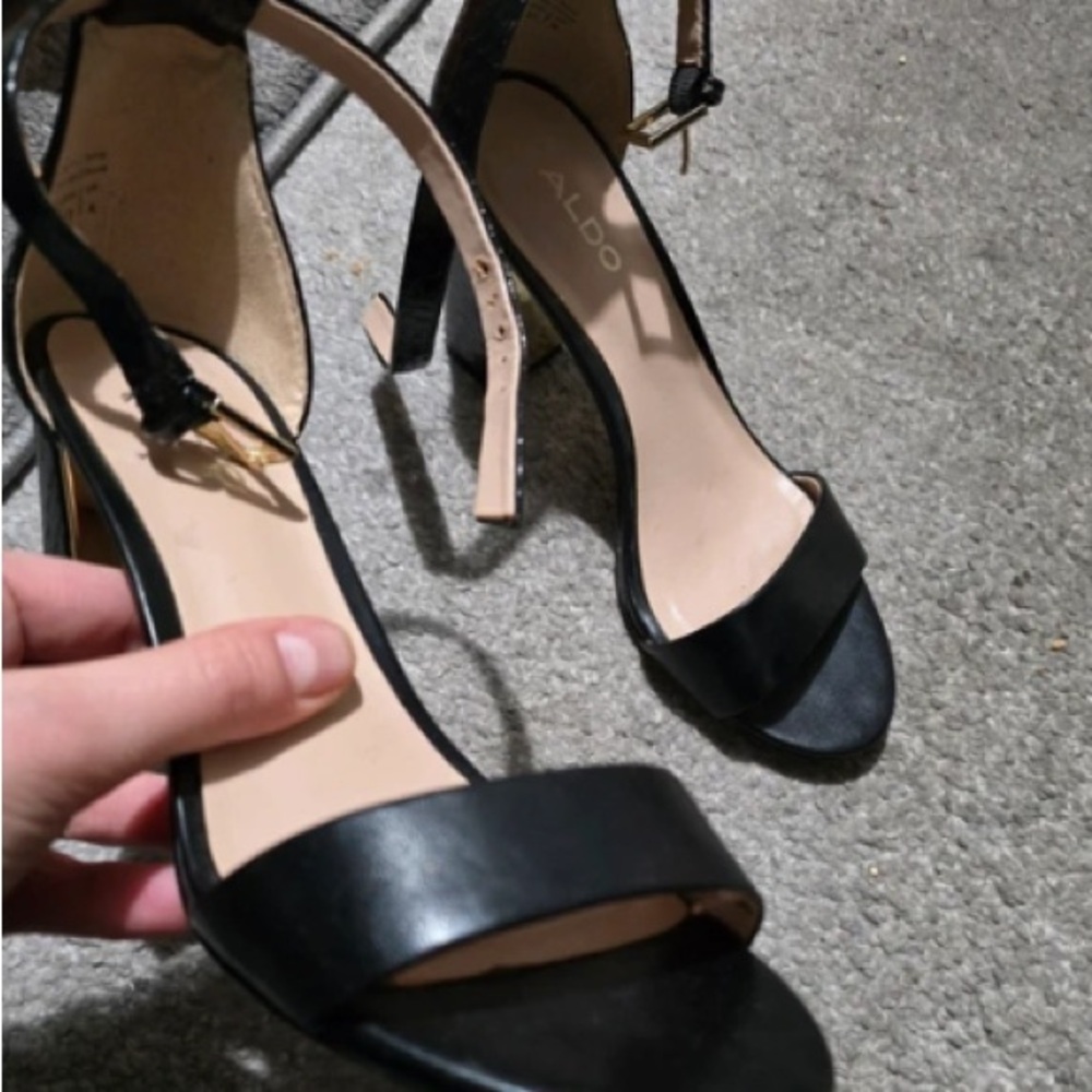 ALDO Elegant Black Strap Heels